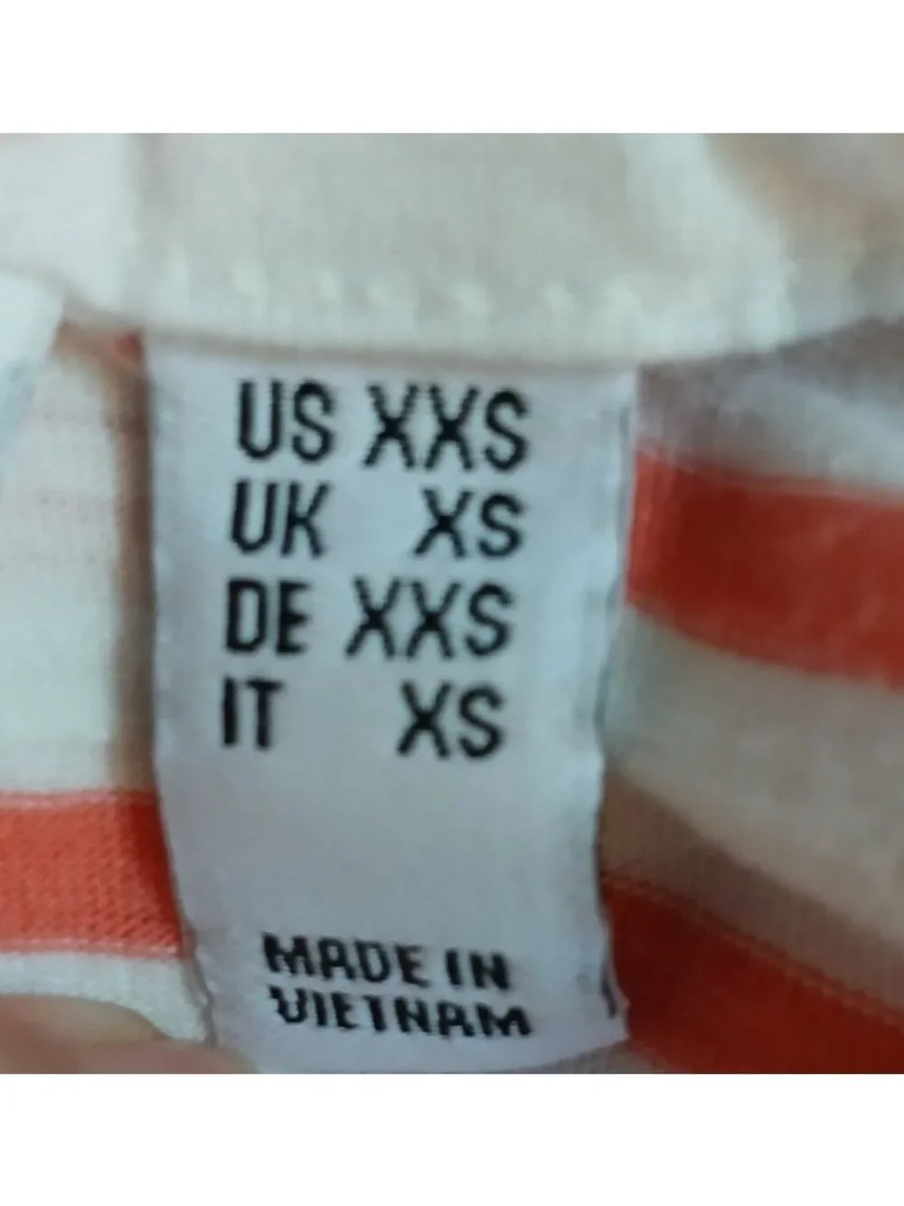 Denim & Co Womens XXS Orange White Striped TShirt Ready For The Beach #D-36 - Picture 4 of 6